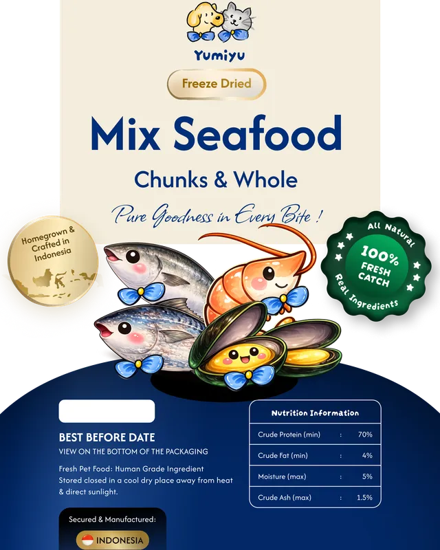 Mix Seafood Chunks & Whole packaging